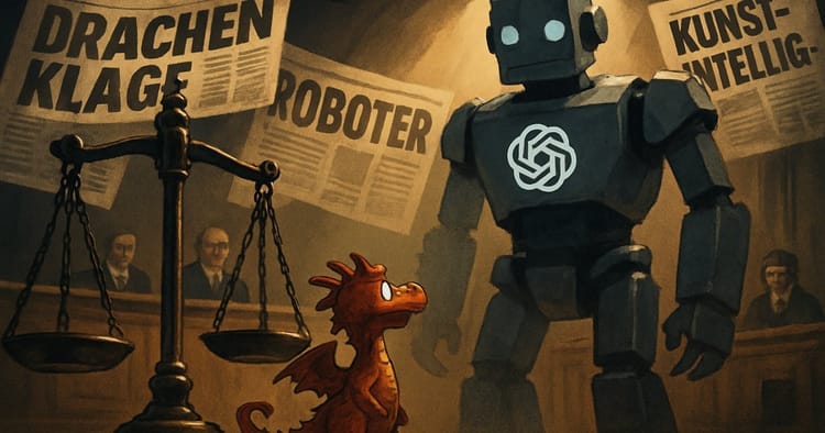 Drache vs. Algorithmus: Erster Urheberrechtsfall gegen OpenAI in Deutschland, KI-Cyberfähigkeit verdoppelt sich rasant
